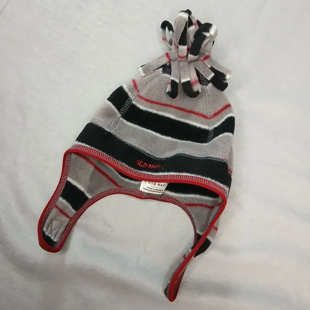 Old Navy Fleece Trapper Ski Winter Hat Pom Beanie Ear Flaps Toddler 12-24 mo